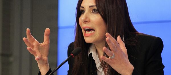 Member of the opposition delegation Randa Kassis speaks at a press conference in Moscow on April 9, 2015 after talks between the Syrian government and members of the domestic opposition Member of the opposition delegation Randa Kassis speaks at a press conference in Moscow on April 9, 2015 after talks between the Syrian government and members of the domestic opposition - Sputnik International