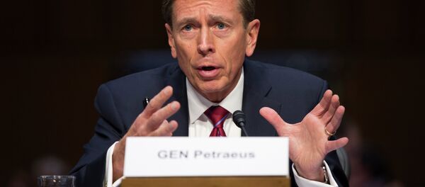 Former CIA Director David Petraeus testifies on Capitol Hill in Washington, Tuesday, Sept. 22, 2015, before the Senate Armed Services Committee hearing on Middle East policy Former CIA Director David Petraeus testifies on Capitol Hill in Washington, Tuesday, Sept. 22, 2015, before the Senate Armed Services Committee hearing on Middle East policy - Sputnik International