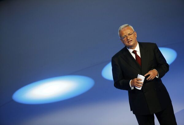 Volkswagen CEO Martin Winterkorn gives his closing speech during the Volkswagen group night ahead of the Frankfurt Motor Show (IAA) in Frankfurt, Germany - Sputnik International