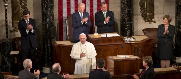 Pope Francis listens to applause before addressing a joint meeting of Congress on Capitol Hill. Pope Francis listens to applause before addressing a joint meeting of Congress on Capitol Hill. - Sputnik International