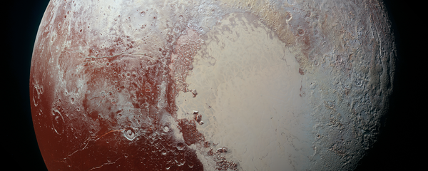 This image combines blue, red and infrared images taken by the Ralph/Multispectral Visual Imaging Camera (MVIC). Pluto’s surface sports a remarkable range of subtle colors, enhanced in this view to a rainbow of pale blues, yellows, oranges, and deep reds. This image combines blue, red and infrared images taken by the Ralph/Multispectral Visual Imaging Camera (MVIC). Pluto’s surface sports a remarkable range of subtle colors, enhanced in this view to a rainbow of pale blues, yellows, oranges, and deep reds. - Sputnik International