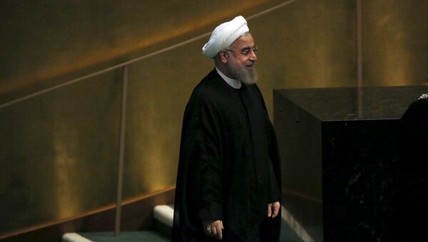 Iran's President Hassan Rouhani arrives to address a plenary meeting of the United Nations Sustainable Development Summit at the United Nations headquarters in Manhattan, New York September 26, 2015. - Sputnik International