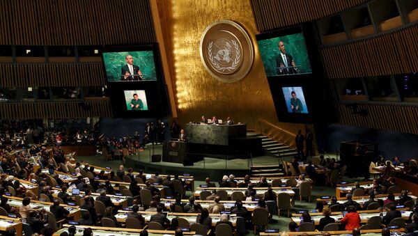 U.S. President Barack Obama speaks at the U.N. closing session on the post-2015 development agenda at the United Nations General Assembly September 27, 2015 - Sputnik International