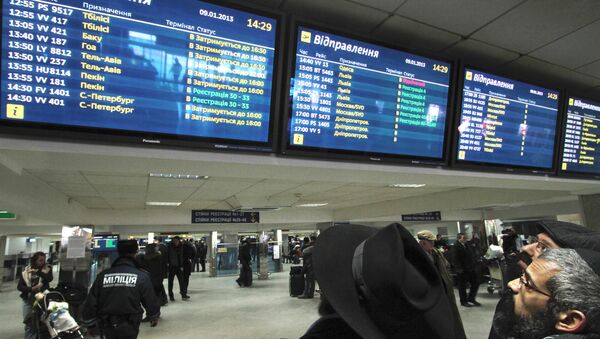 Passengers at Borispol airport waiting for departure. File photo - Sputnik International