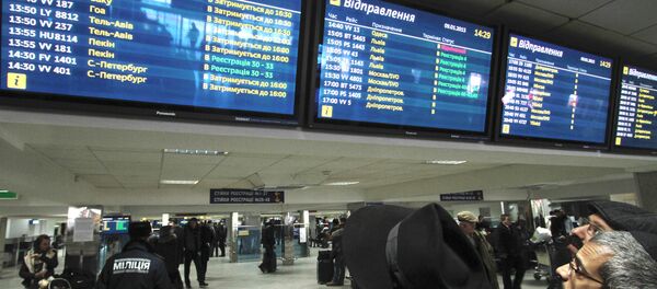 Passengers at Borispol airport waiting for departure. File photo Passengers at Borispol airport waiting for departure. File photo - Sputnik International
