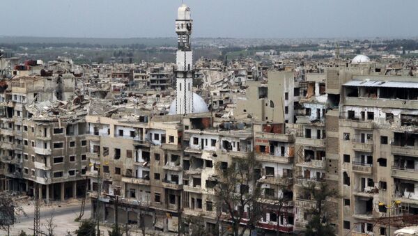 Buildings destroyed as a result of the hostilities in Homs. - Sputnik International