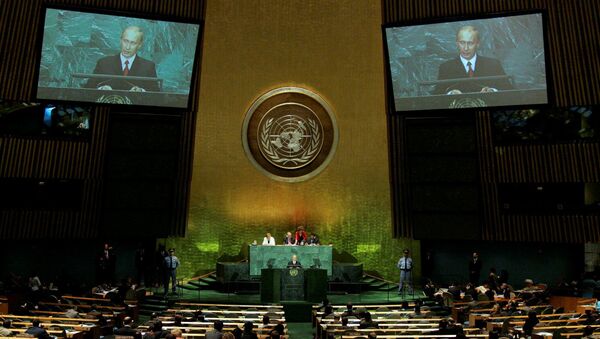 Vladimir Putin's address to the UN General Assembly session. File photo - Sputnik International