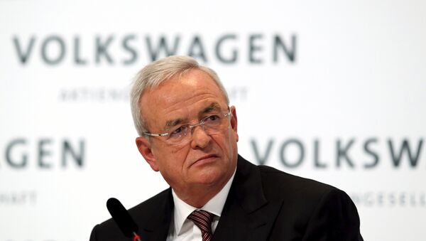 Volkswagen Chief Executive Martin Winterkorn speaks at the annual news conference of Volkswagen in Berlin, in this file picture taken March 12, 2015 - Sputnik International