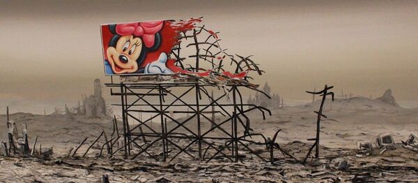 One of the paintings at Dismaland. One of the paintings at Dismaland. - Sputnik International