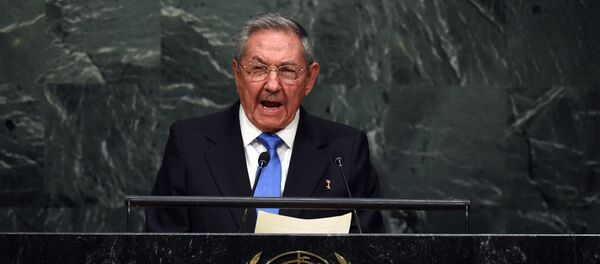 Cuban President Raul Castro addresses the 70th Session of the UN General Assembly September 28, 2015 in New York. - Sputnik International
