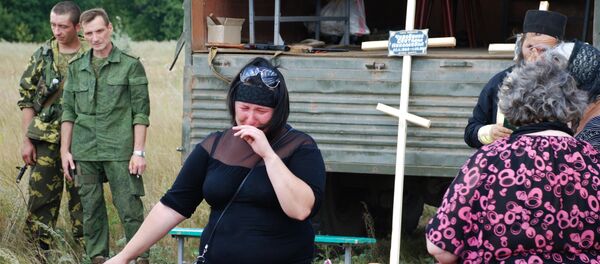 Funeral of militia men in Donetsk Region - Sputnik International