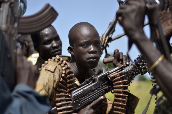 South Sudan government soldiers in the town of Koch, Unity state, South Sudan, Friday, Sept. 25, 2015 - Sputnik International
