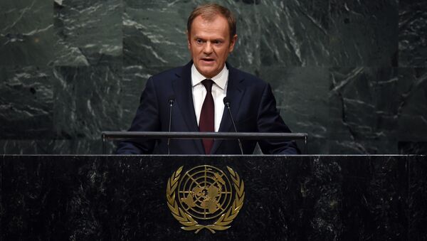 Donald Tusk, President of the European Council addresses the 70th Session of the UN General Assembly September 29, 2015 in New York - Sputnik International
