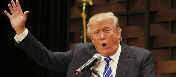 Republican presidential candidate, businessman Donald Trump, speaks at an event sponsored by the Greater Charleston Business Alliance and the South Carolina African American Chamber of Commerce at the Charleston Area Convention Center in North Charleston, S.C., Wednesday, Sept. 23, 2015 Republican presidential candidate, businessman Donald Trump, speaks at an event sponsored by the Greater Charleston Business Alliance and the South Carolina African American Chamber of Commerce at the Charleston Area Convention Center in North Charleston, S.C., Wednesday, Sept. 23, 2015 - Sputnik International