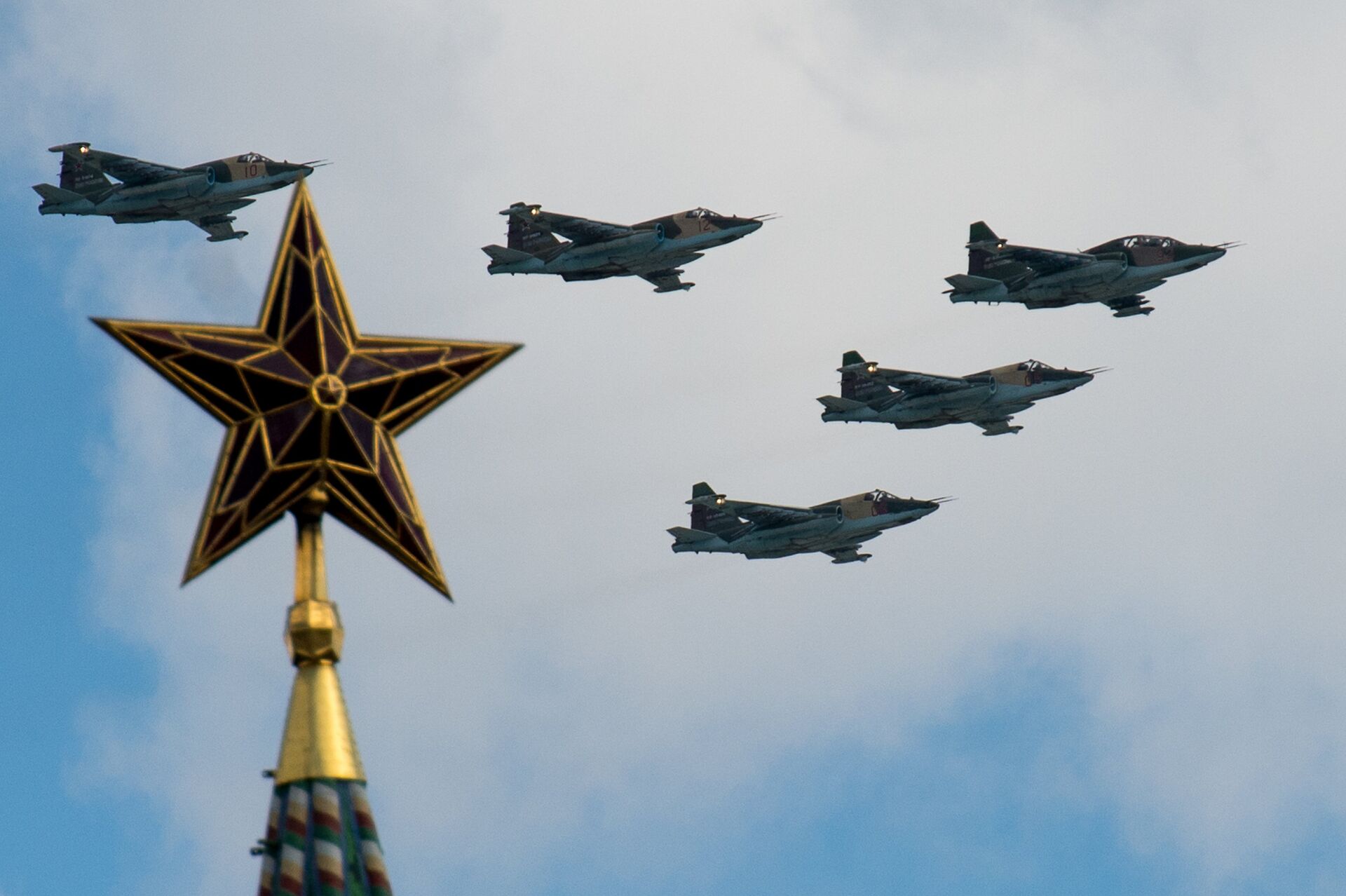 Sukhoi Su-25 aircraft seen here during the rehearsal of the Victory Parade's air show in Moscow - Sputnik International, 1920, 28.07.2024