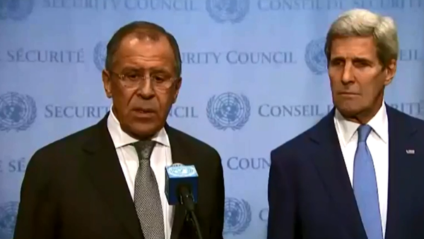Lavrov, Kerry address media after discussions at United Nations - Sputnik International