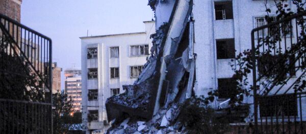 A damaged building is seen after explosions hit Liucheng county, Guangxi Zhuang Autonomous Region, China, September 30, 2015. - Sputnik International