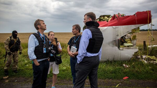 A search-and-rescue operation on the site of the MH17 plane crash in Ukraine's Donetsk region. File photo - Sputnik International