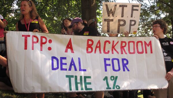 Protesters at the TPP Leesburg rally in Virginia, US. - Sputnik International