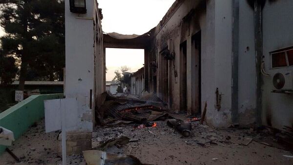 The burnt Doctors Without Borders hospital is seen after an explosion in the northern Afghan city of Kunduz, Saturday, Oct. 3, 2015. - Sputnik International