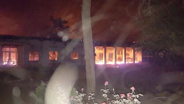 The Doctors Without Borders hospital is seen in flames, after an explosion in the northern Afghan city of Kunduz - Sputnik International