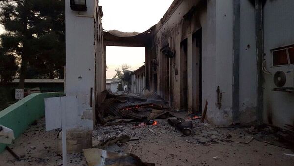 The burned Doctors Without Borders hospital is seen after explosions in the northern Afghan city of Kunduz, Saturday, Oct. 3, 2015 - Sputnik International