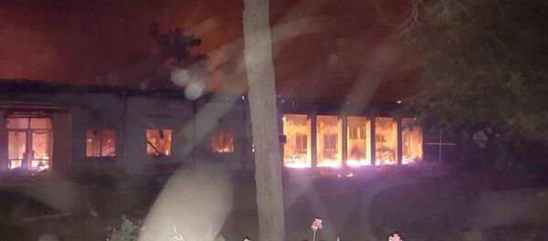 The Doctors Without Borders hospital is seen in flames, after explosions in the northern Afghan city of Kunduz, Saturday, Oct. 3, 2015 The Doctors Without Borders hospital is seen in flames, after explosions in the northern Afghan city of Kunduz, Saturday, Oct. 3, 2015 - Sputnik International