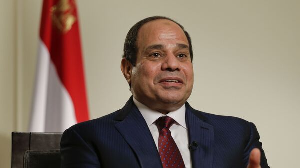 Egyptian President Abdel Fattah el-Sisi answers questions during an interview, Saturday, Sept. 26, 2015, in New York - Sputnik International