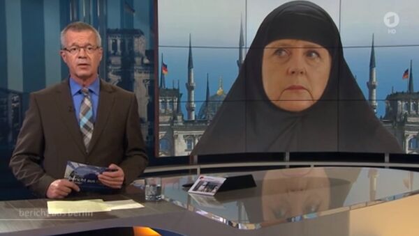 Merkel wearing a veil - Sputnik International