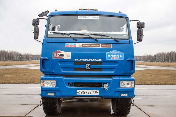 One of the Kamaz trucks used to test the new unmanned truck's sensor equipment. One of the Kamaz trucks used to test the new unmanned truck's sensor equipment. - Sputnik International