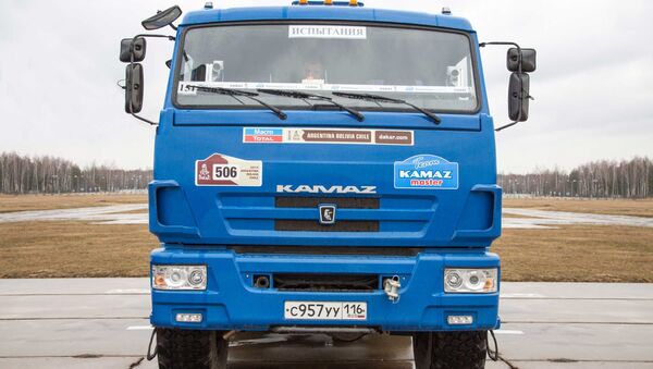 One of the Kamaz trucks used to test the new unmanned truck's sensor equipment. - Sputnik International