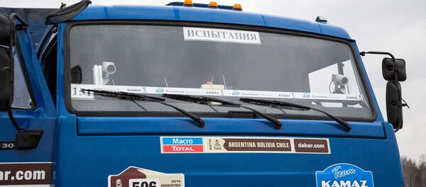 One of the Kamaz trucks used to test the new unmanned truck's sensor equipment. One of the Kamaz trucks used to test the new unmanned truck's sensor equipment. - Sputnik International