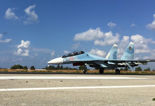 Russian military aircraft at Syria's Hmeimim airfield Russian military aircraft at Syria's Hmeimim airfield - Sputnik International