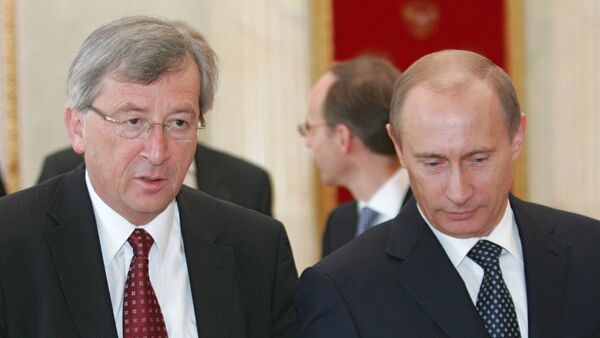 Russian President Vladimir Putin and Jean-Claude Juncker - Sputnik International