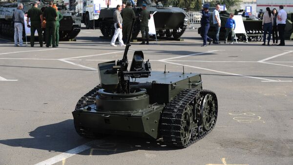 A multipurpose combat robot Platform M at the exhibition Innovations Day of the Southern Military District in Rostov-on-Don. - Sputnik International