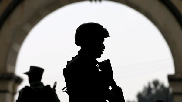 Afghan security forces stand guard, Kabul, Afghanistan - Sputnik International