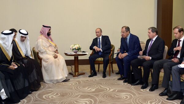 Vladimir Putin meets with Deputy Crown Prince and Defence Minister of Saudi Arabia Mohammad bin Salman Al Saud - Sputnik International