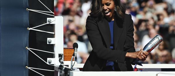 Michelle Obama at solemn ceremony of launching a new Navy submarine at a shipyard in Connecticut. Michelle Obama at solemn ceremony of launching a new Navy submarine at a shipyard in Connecticut. - Sputnik International
