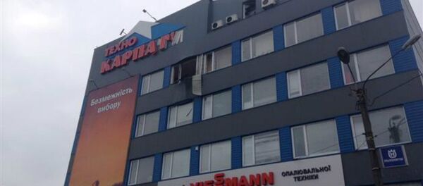Shelled store in Mukachevo Shelled store in Mukachevo - Sputnik International