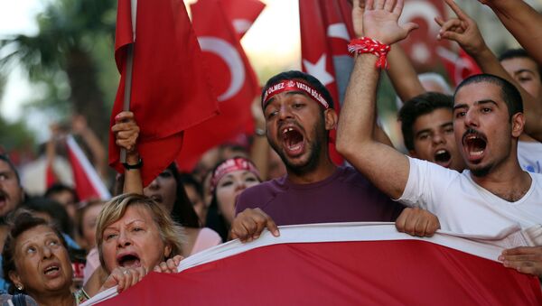 Turkish protests wave national flags - Sputnik International