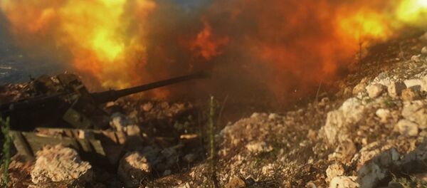 Syrian army positions near Aramu Syrian army positions near Aramu - Sputnik International