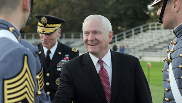 Robert M. Gates rides greets Cadets at West Point, N.Y., on Thursday, Oct. 6, 2011. - Sputnik International