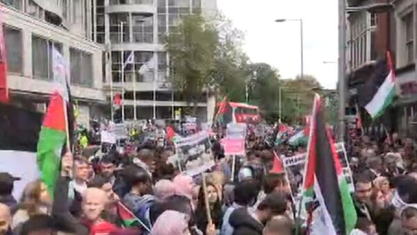 UK activists hold Palestine solidarity protest in London - Sputnik International