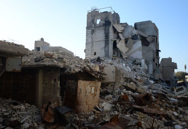 Destroyed buildings in Dahaniya, Damascus. - Sputnik International