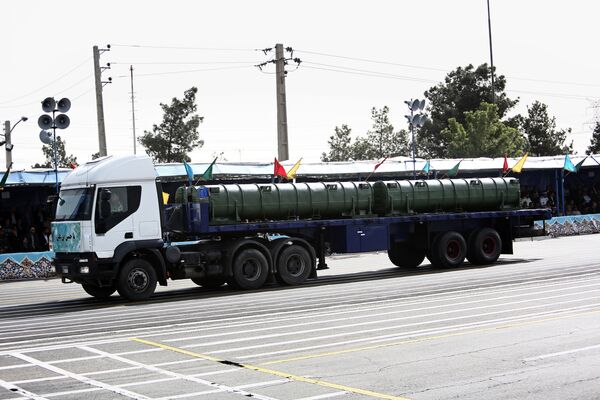An Iranian military truck carries a Bavar-373 air defence missile system during the Army Day parade in Tehran on April 18, 2015 An Iranian military truck carries a Bavar-373 air defence missile system during the Army Day parade in Tehran on April 18, 2015 - Sputnik International