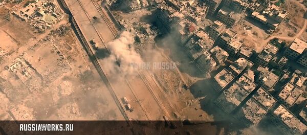 Mine flies straight into the camera. The offensive by Syrian army on positions of terrorists - Sputnik International