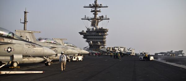 This photo shows a general view of the USS Theodore Roosevelt flight deck (File) This photo shows a general view of the USS Theodore Roosevelt flight deck (File) - Sputnik International