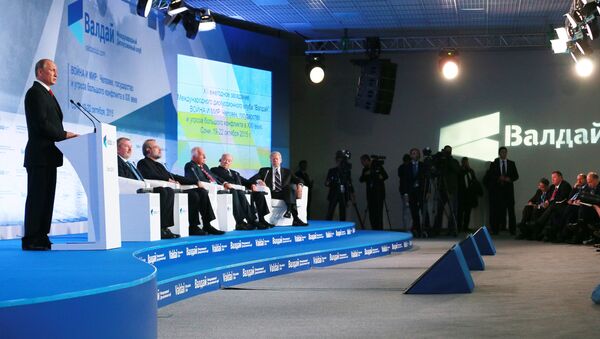 Russian President V. Putin took part in session of the International debating club Valday - Sputnik International