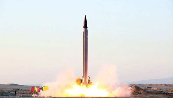 A new Iranian precision-guided ballistic missile is launched as it is tested at an undisclosed location October 11, 2015. - Sputnik International