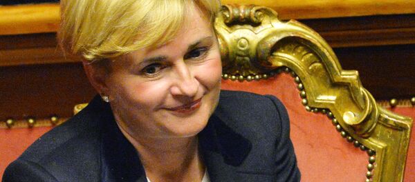 Economic Development Minister Federica Guidi is seen during a debate for a confidence vote at Italian Senate on February 24, 2014 in Rome Economic Development Minister Federica Guidi is seen during a debate for a confidence vote at Italian Senate on February 24, 2014 in Rome - Sputnik International